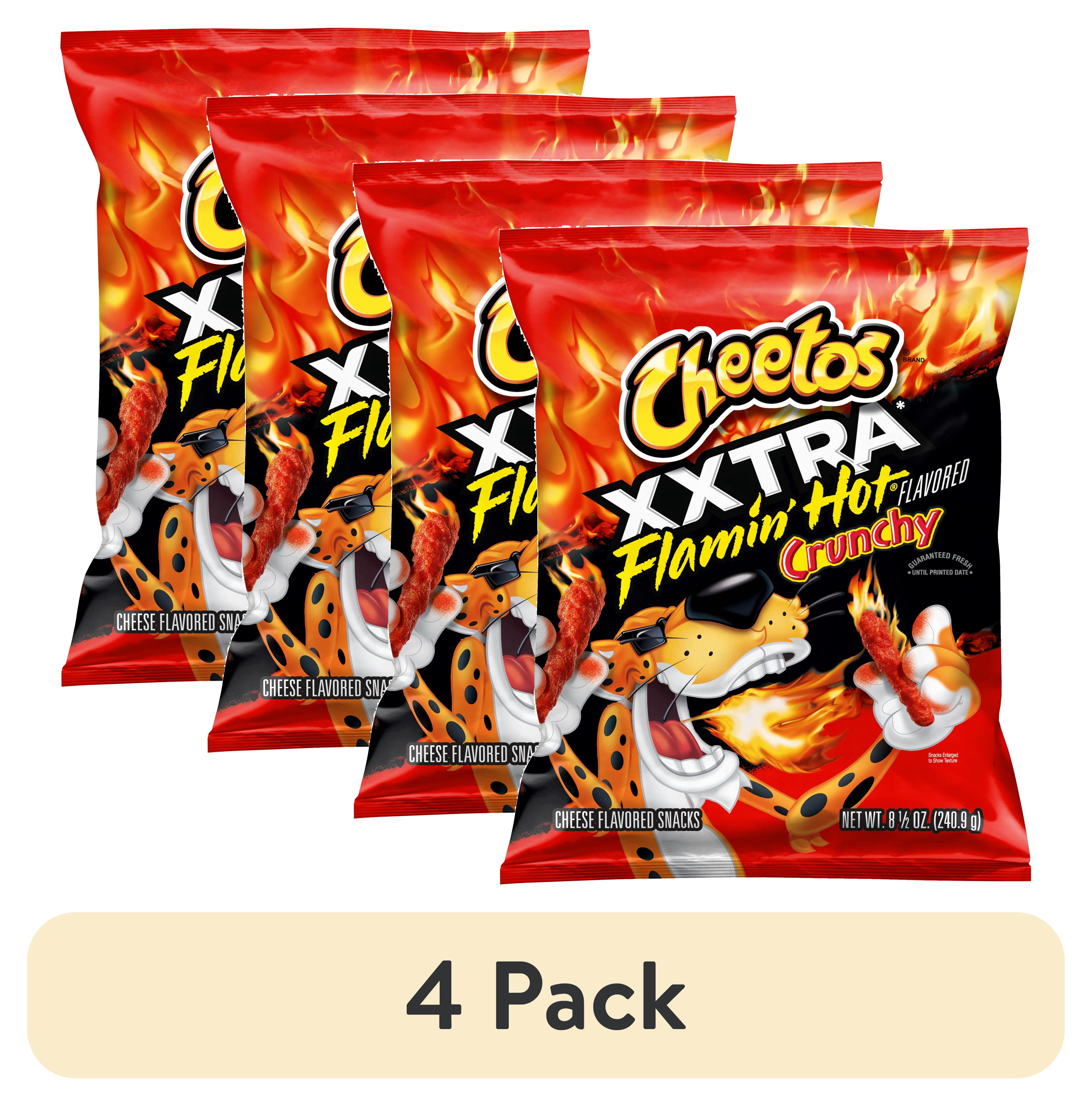 4 pack) Cheetos Crunchy XXTRA Flamin' Hot Cheese Flavored Snack