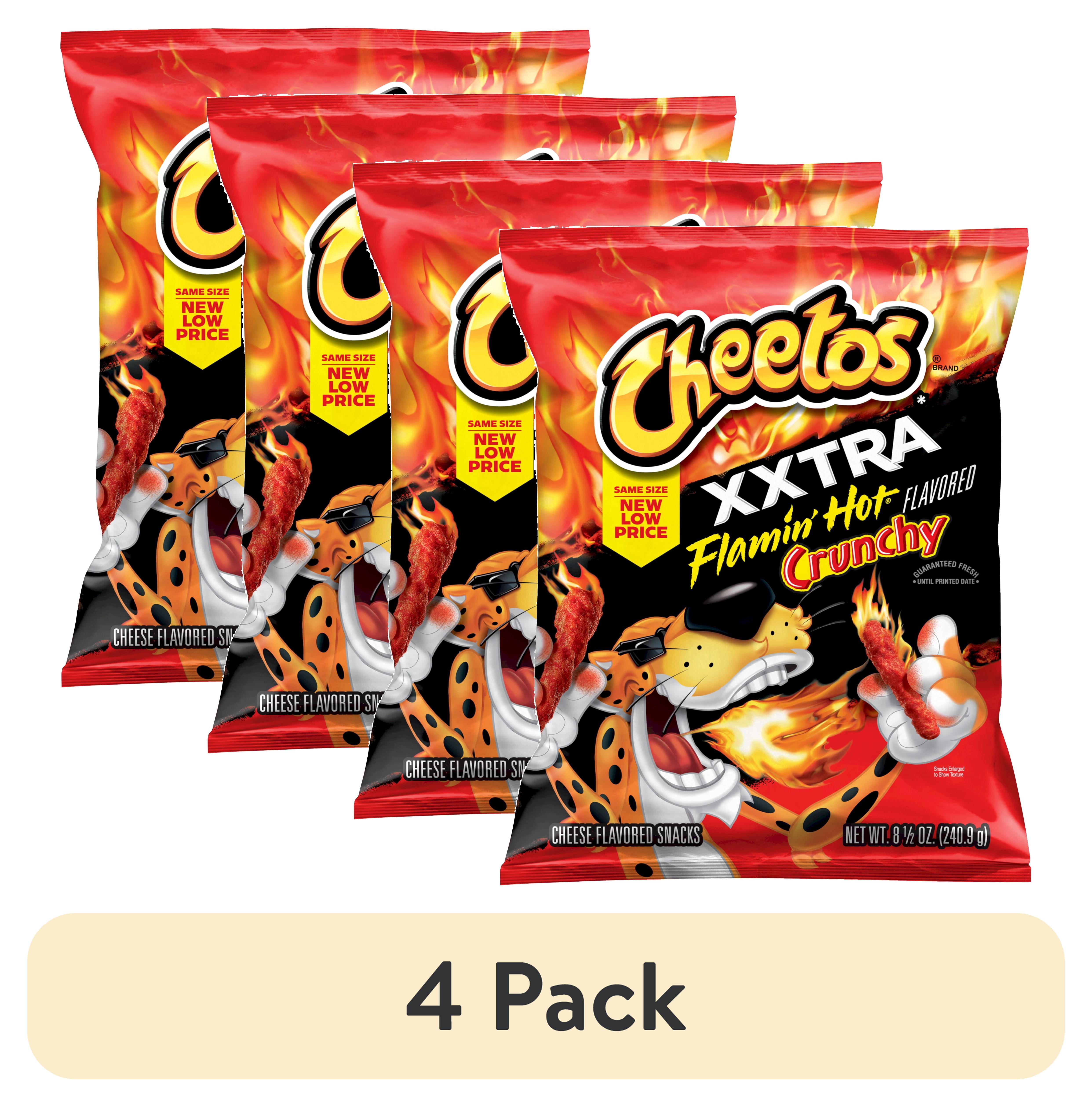 4 pack) Cheetos Crunchy XXTRA Flamin' Hot Cheese Flavored Snack