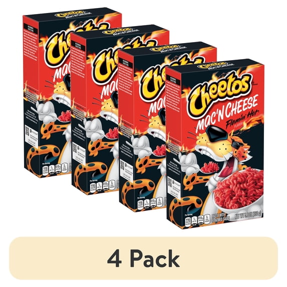 (4 pack) Cheetos Mac 'N Cheese, Flamin' Hot Flavor, 5.9 oz Box