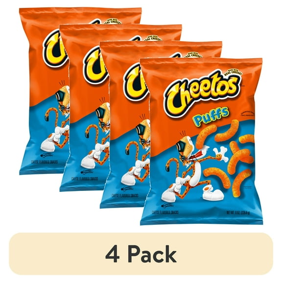 (4 pack) Cheetos Puff Cheese Flavored Snack Chips, 8 oz