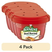 (4 pack) Chef Boyardee Beef Ravioli in Pasta Sauce, Microwavable Meal, 7.5 oz Bowl., 4-Count