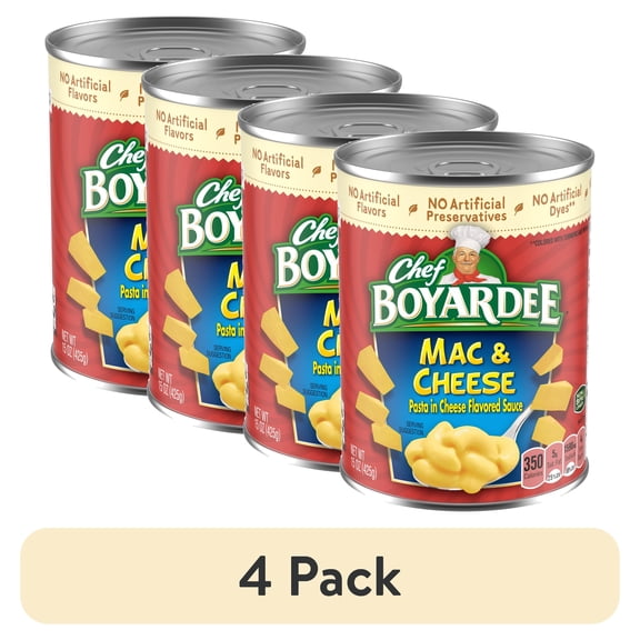 (4 pack) Chef Boyardee Mac and Cheese, Ready-to-Eat Meal, 15 oz. Can