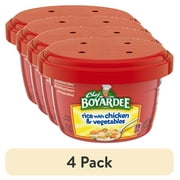 (4 pack) Chef Boyardee Rice with Chicken & Vegetables, Microwavable Meal, 7.25 oz. Bowl