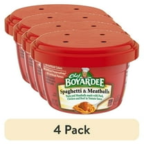 (4 pack) Chef Boyardee Spaghetti and Meatballs, Microwave Pasta, 7.5 oz Bowl