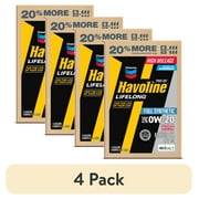 عبوة من 4 قطع من زيت المحرك الاصطناعي الكامل Chevron Havoline Lifelong 0W-20، صندوق تغيير ذكي سعة 6 لتر