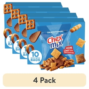 (4 pack) Chex Mix Snack Mix, Traditional Original Recipe, Multipack, 10 Ct, 17.5 oz
