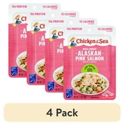 (4 pack) Chicken of the Sea Wild Caught Alaskan Pink Salmon in Spring Water, Low Sodium Packet 2.5 oz