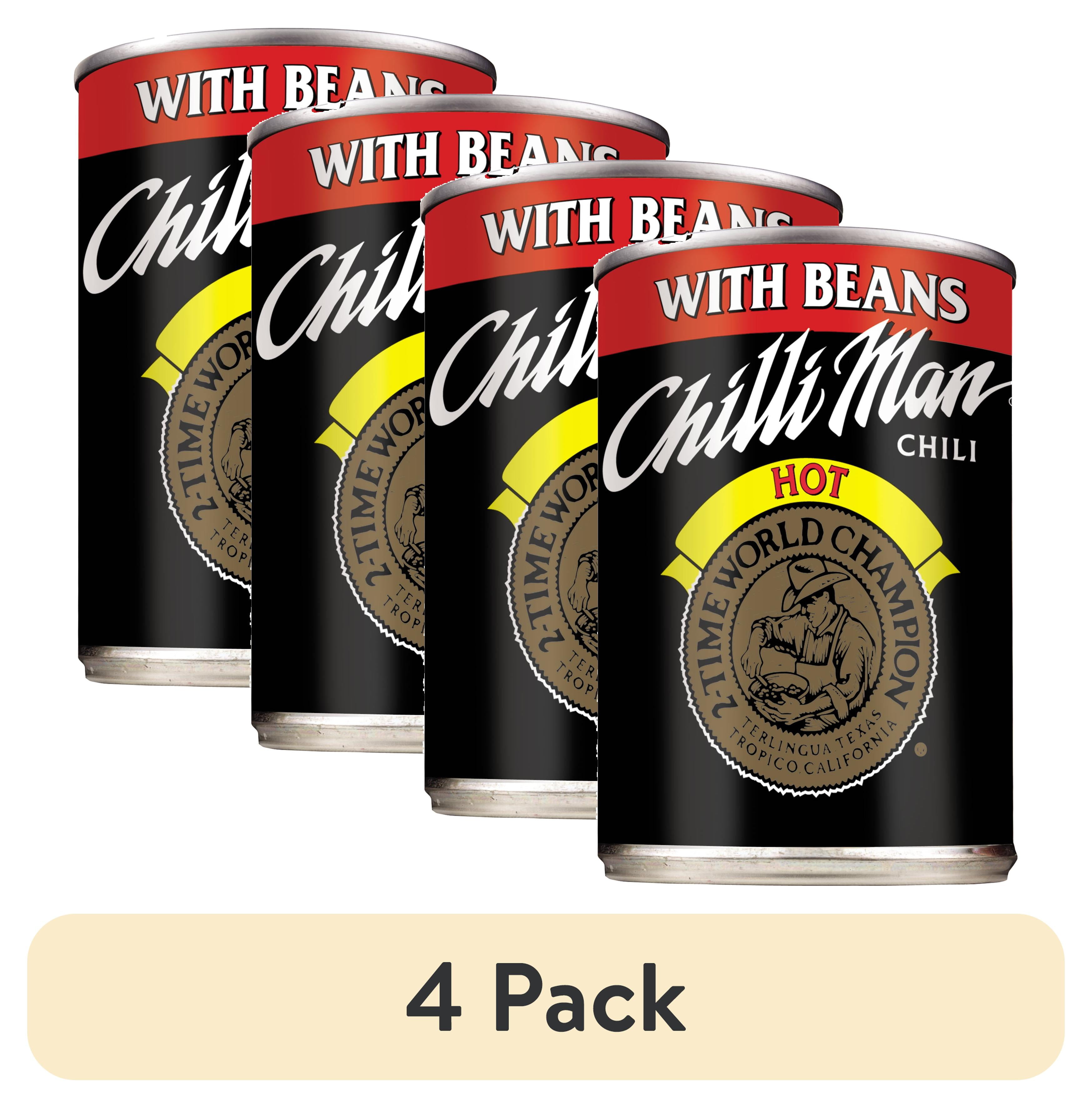 (4 pack) ChilliMan Chili with Beans Hot 15 oz. Can - Walmart.com