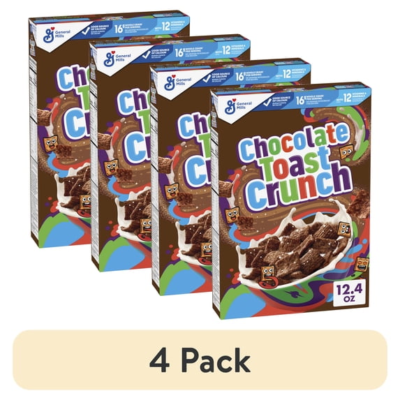(1 pack) Chocolate Toast Crunch Breakfast Cereal, 12.4 OZ Cereal Box