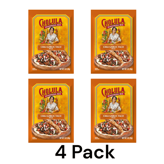 (4 pack) Cholula Chili Garlic Taco Seasoning Mix, 1 oz