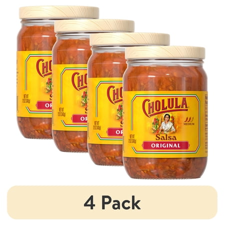(4 pack) Cholula Gluten Free Original - Medium Salsa, 12.0 oz Jar