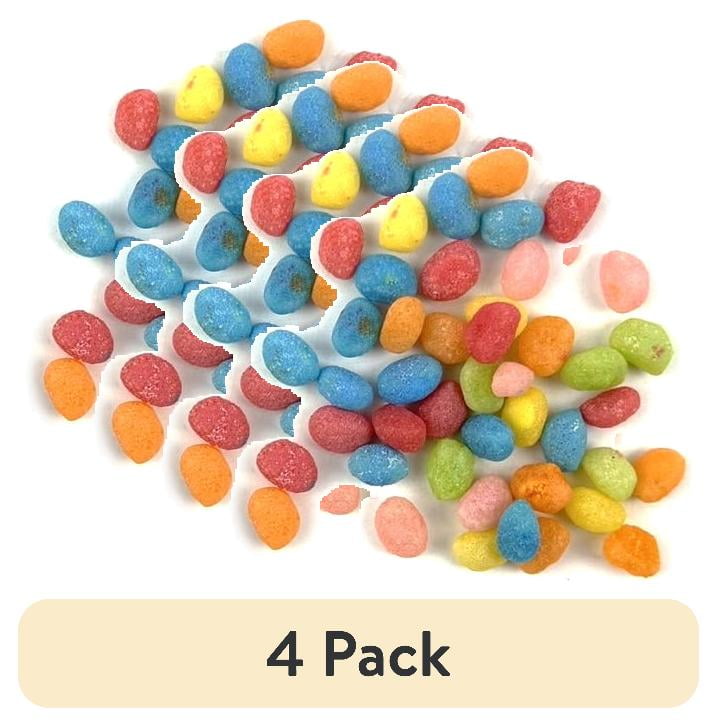 (4 pack) Christmas Candy Cane Tubes, with Warhead Jelly Beans, 1.5 oz