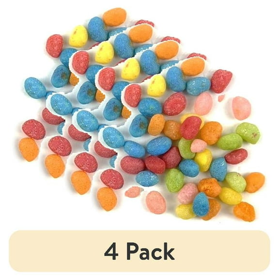 (4 pack) Christmas Candy Cane Tubes, with Warhead Jelly Beans, 1.5 oz