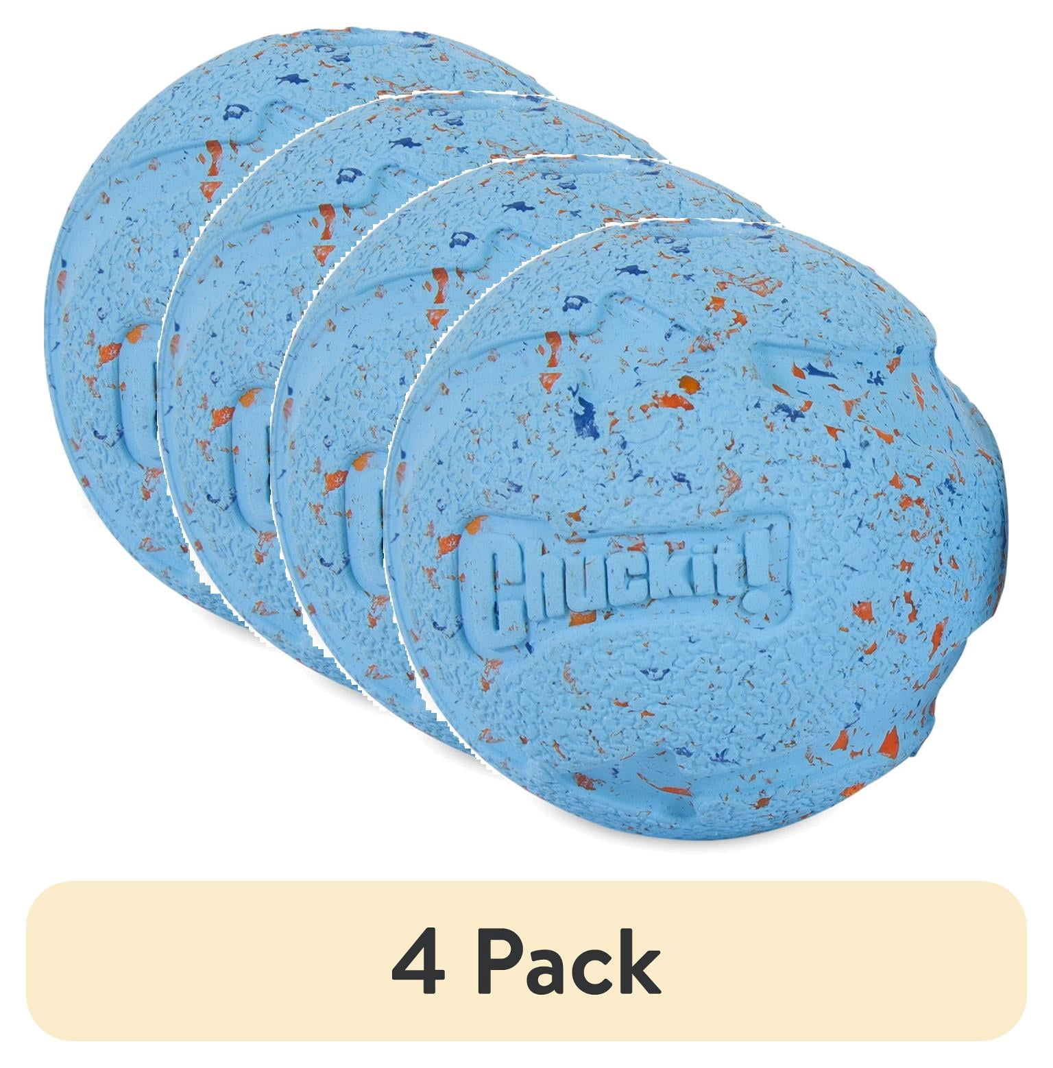 (4 pack) Chuckit! Rebounce Dog Ball Ecofriendly Rubber Fetch Toy For Dogs, Medium 2.5", For Breeds 20 to 60 lb, Pack of 2, Bright Blue