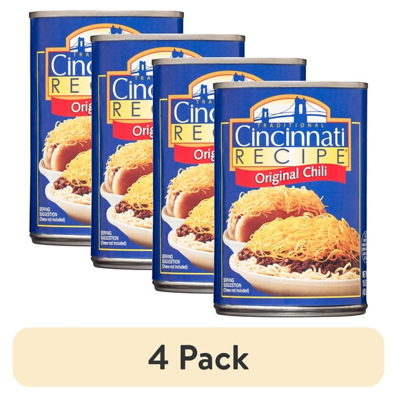 (4 pack) Cincinnati Recipe Chili With Meat, 15 oz
