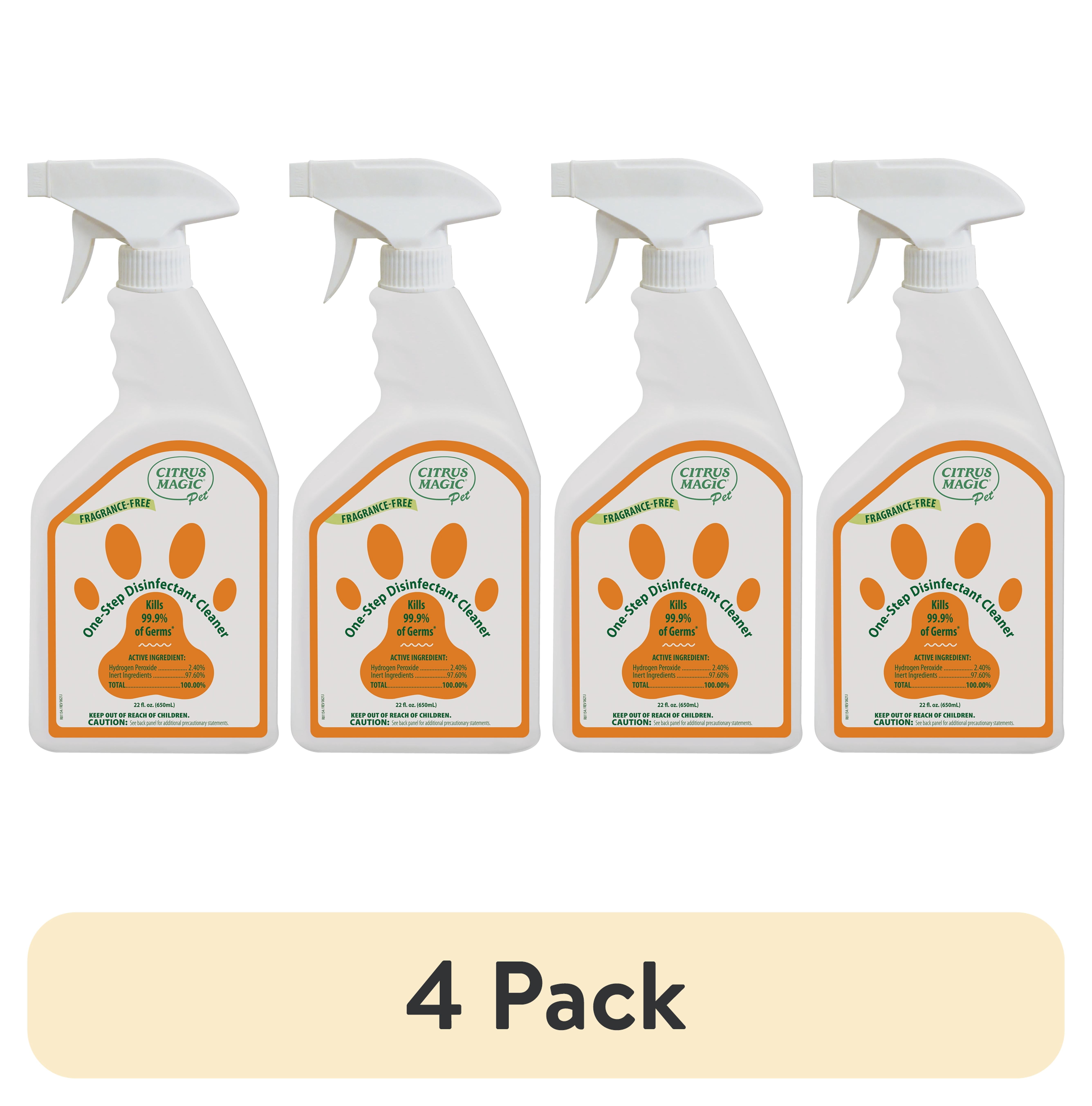 (4 pack) Citrus Magic Pet One-Step Disinfectant Cleaner, 22 Fluid Ounce