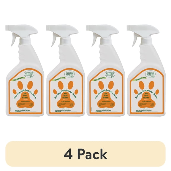 (4 pack) Citrus Magic Pet One-Step Disinfectant Cleaner, 22 Fluid Ounce