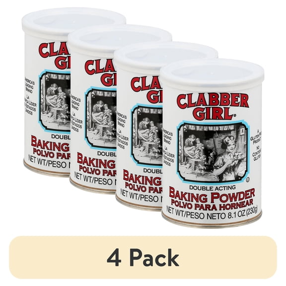 (4 pack) Clabber Girl, Gluten-Free, Double Acting Baking Powder, 8.1 oz