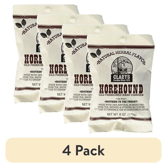(4 pack) Claeys Old Fashioned Horehound Drops - 6 Ounce