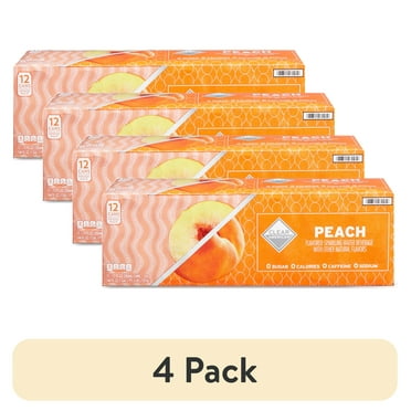 (4 pack) Clear American Golden Peach Water, 12 fl oz, 12 pack