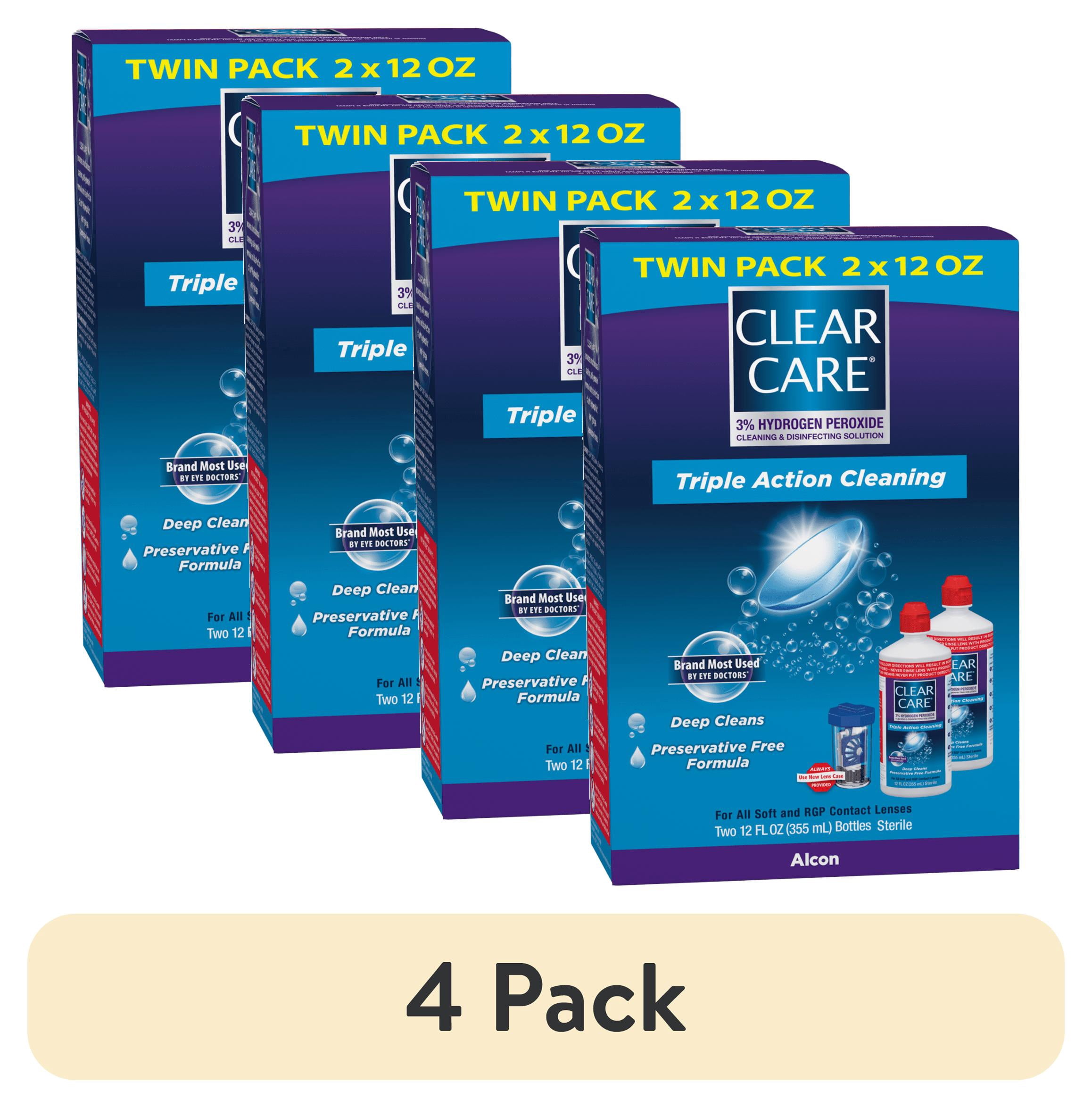 4 pack) CLEAR CARE Cleaning & Disinfecting Contact Lens Solution