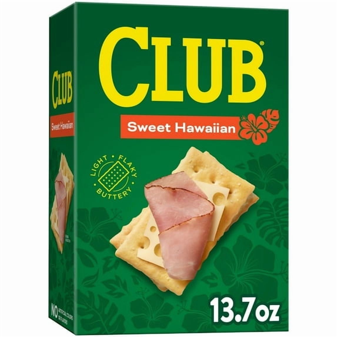 (4 pack) Club Sweet Hawaiian Crackers, Lunch Snacks, 13.7 oz