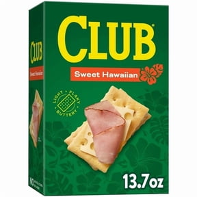 (4 pack) Club Sweet Hawaiian Crackers, Lunch Snacks, 13.7 oz