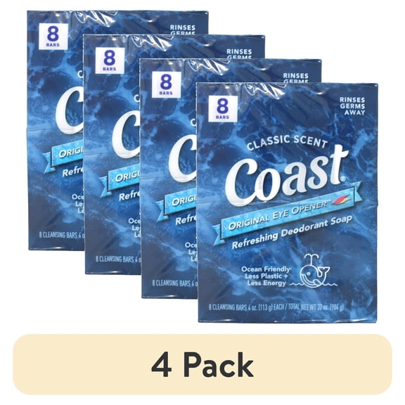 (4 pack) Coast Bar Soap Classic 4.0 OZ x 8 pack