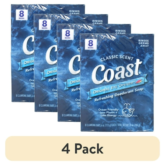 (4 pack) Coast Bar Soap Classic 4.0 OZ x 8 pack