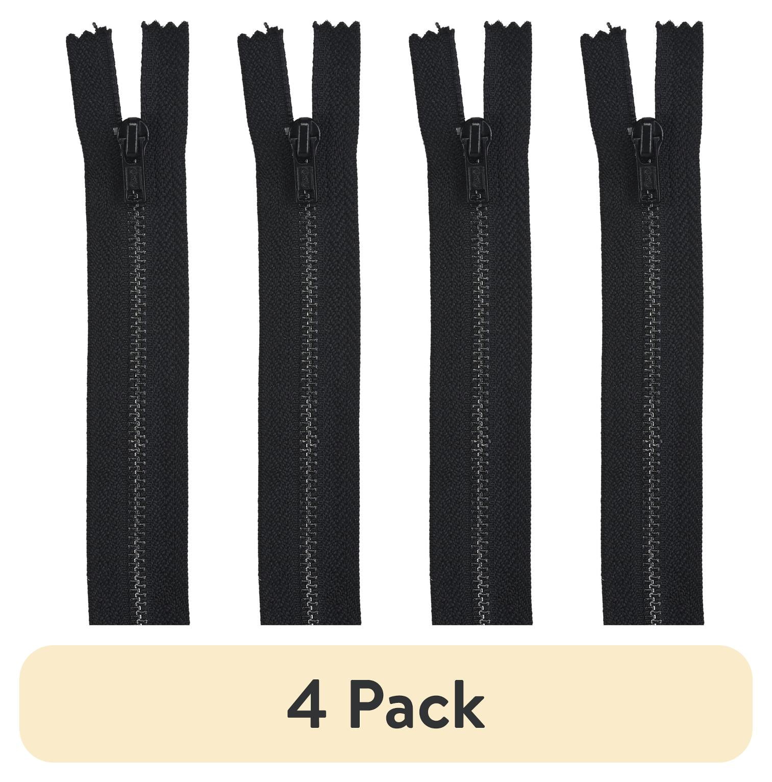 (4 pack) Coats & Clark All Purpose Metal 9" Black Sewing Zipper, 1 Each