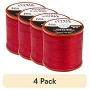 (4 pack) Coats & Clark Dual Duty Plus Button & Craft Thread, 50 yards/45 meters, Red.