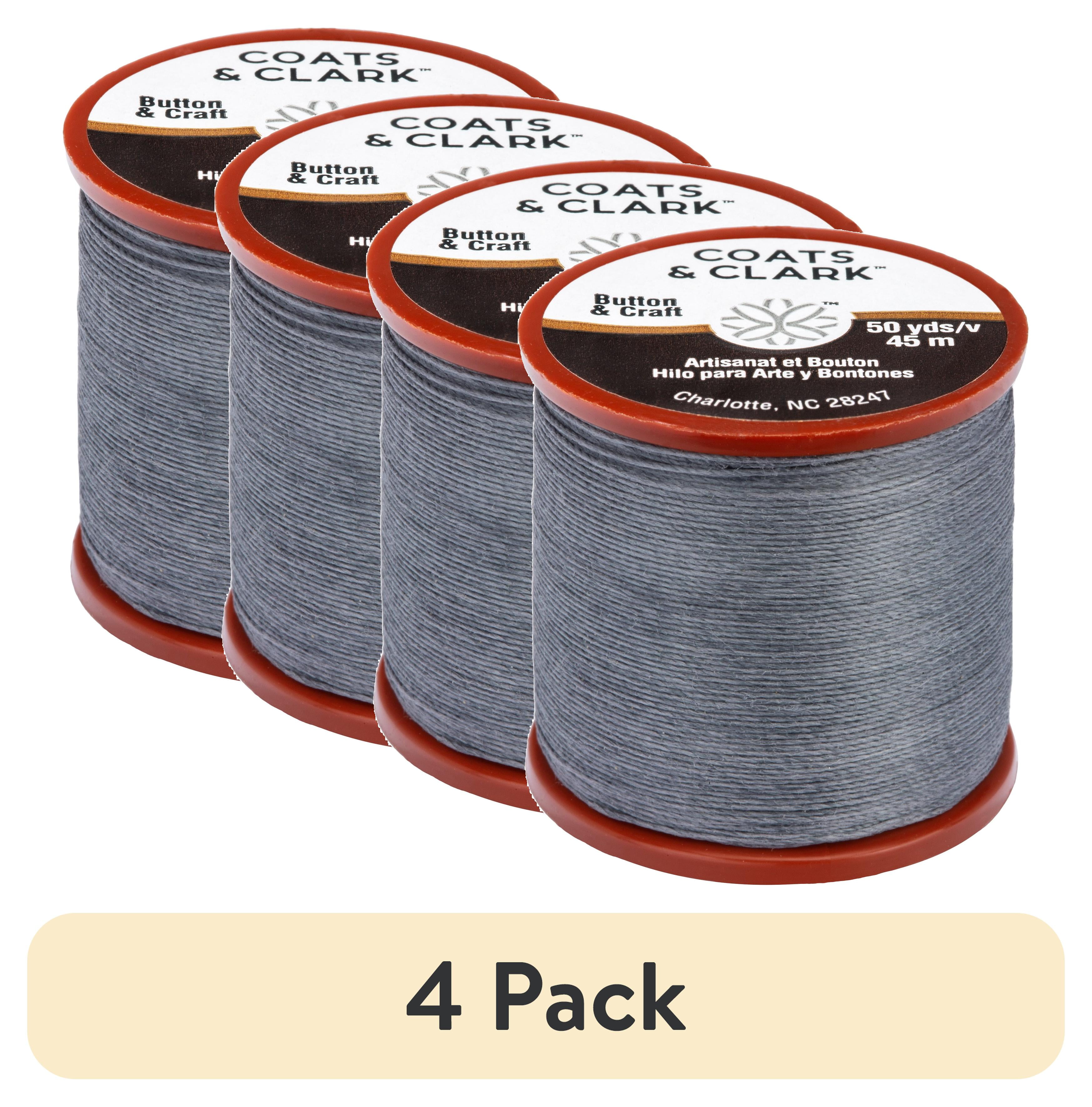 (4 pack) Coats & Clark Dual Duty Plus Button & Craft Thread, 50 yards/45 meters, Slate .