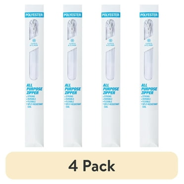Coats & Clark Polyester 22" All Purpose White Sewing Zipper, 1 Each
