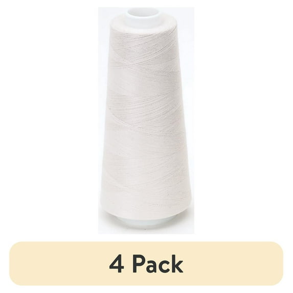 (4 pack) Coats & Clark Surelock Cone Natural Polyester Thread, 3000 Yards