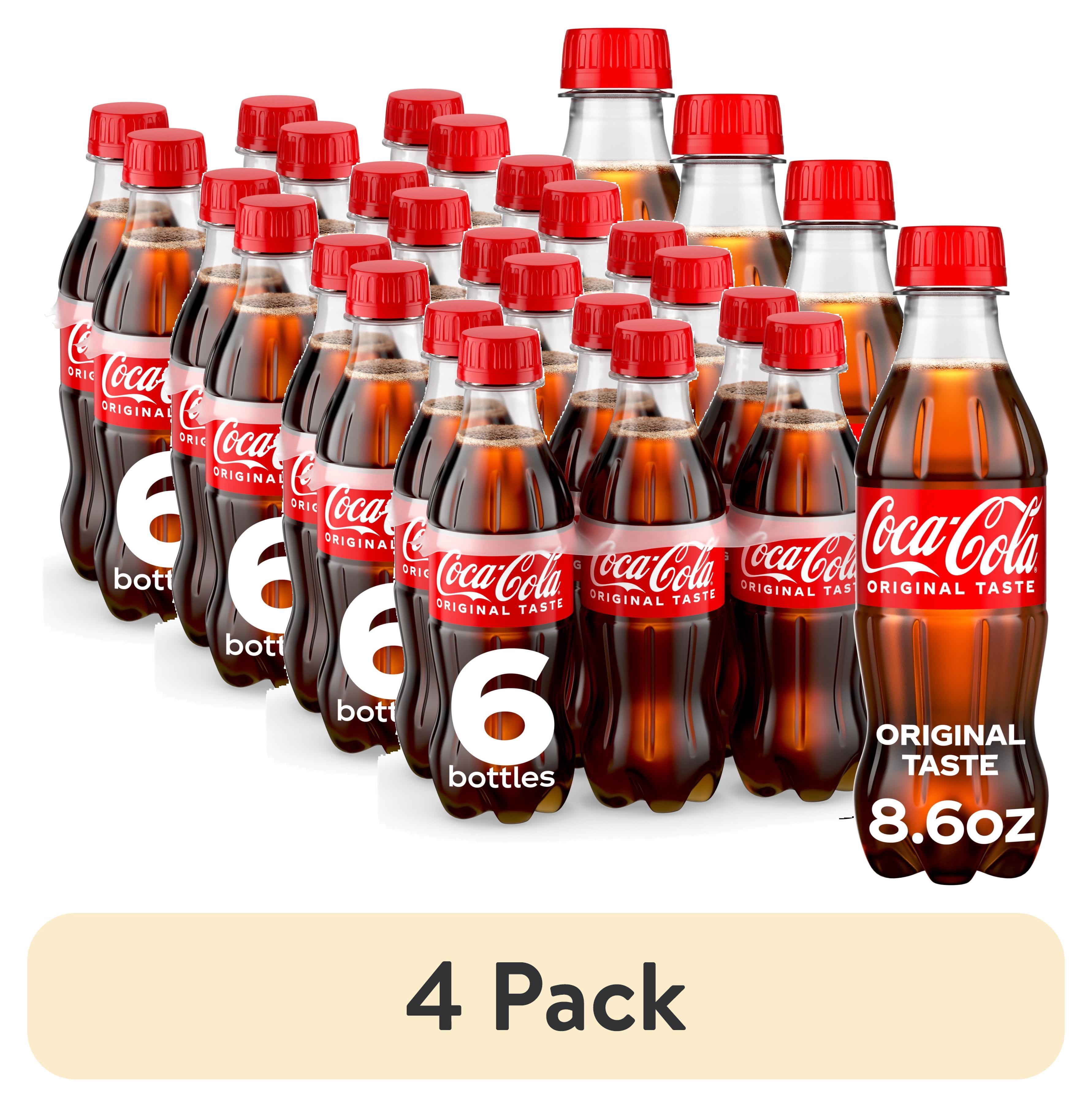 (4 pack) Coca-Cola Soda Pop Bottles, 8.55 fl oz, 6 Pack