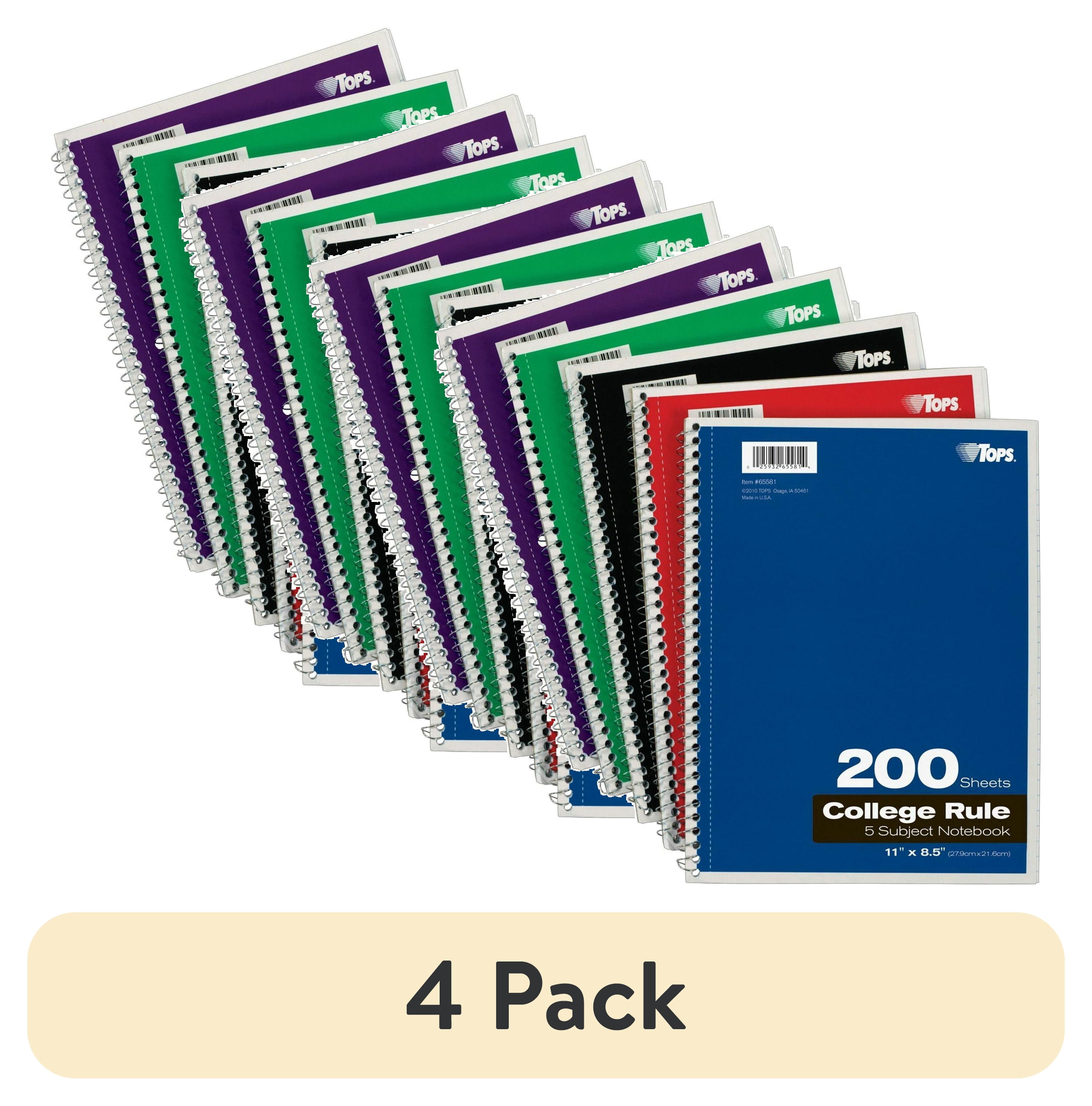 (4 pack) Coil Lock Wirebound Notebooks, College/medium, 11 X 8 1/2 ...