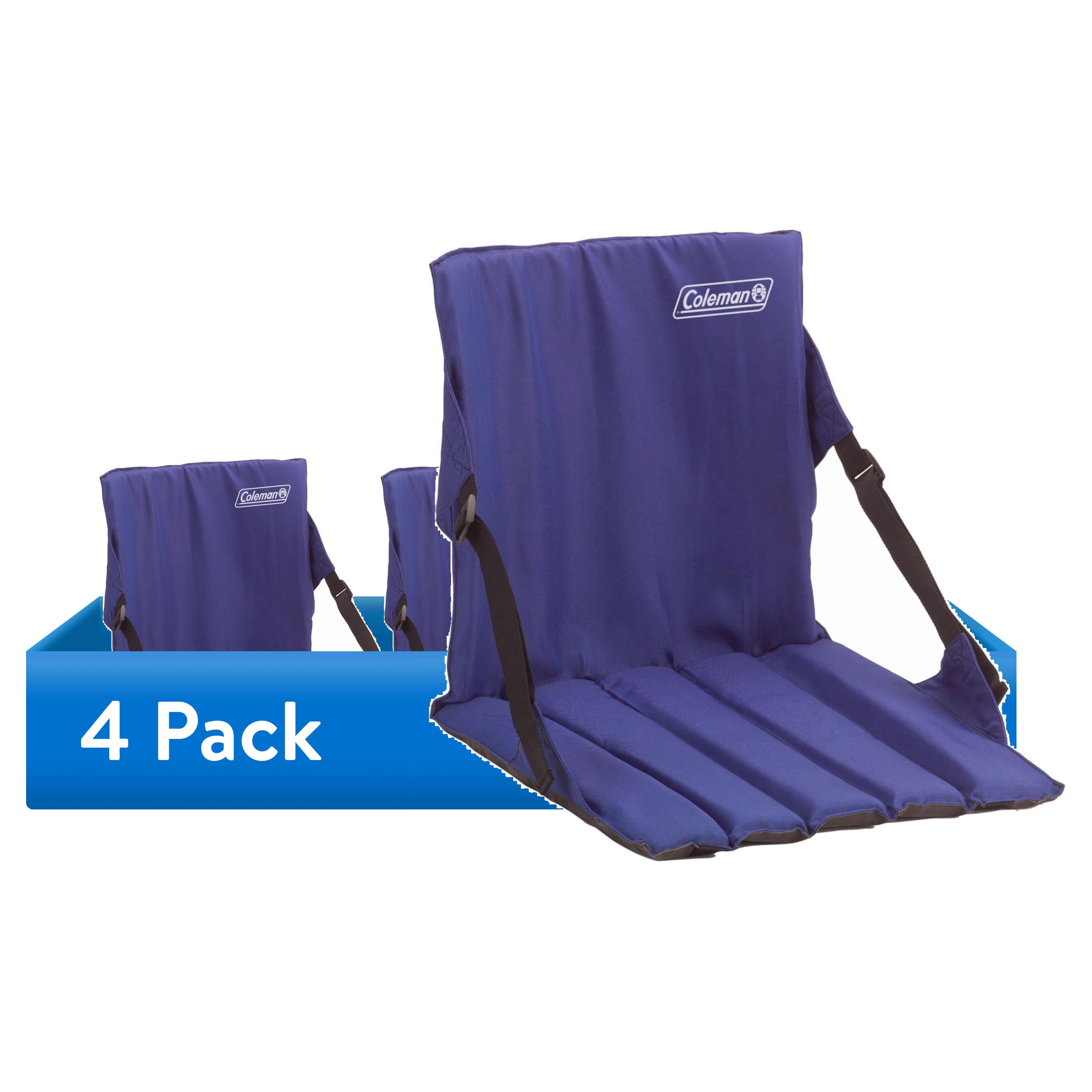 (4 pack) Coleman Portable Stadium Seat Cushion with Backrest, Blue