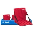 thumbnail interactive-video image 1 of (4 pack) Coleman Portable Stadium Seat Cushion with Backrest, Red, 1 of 9