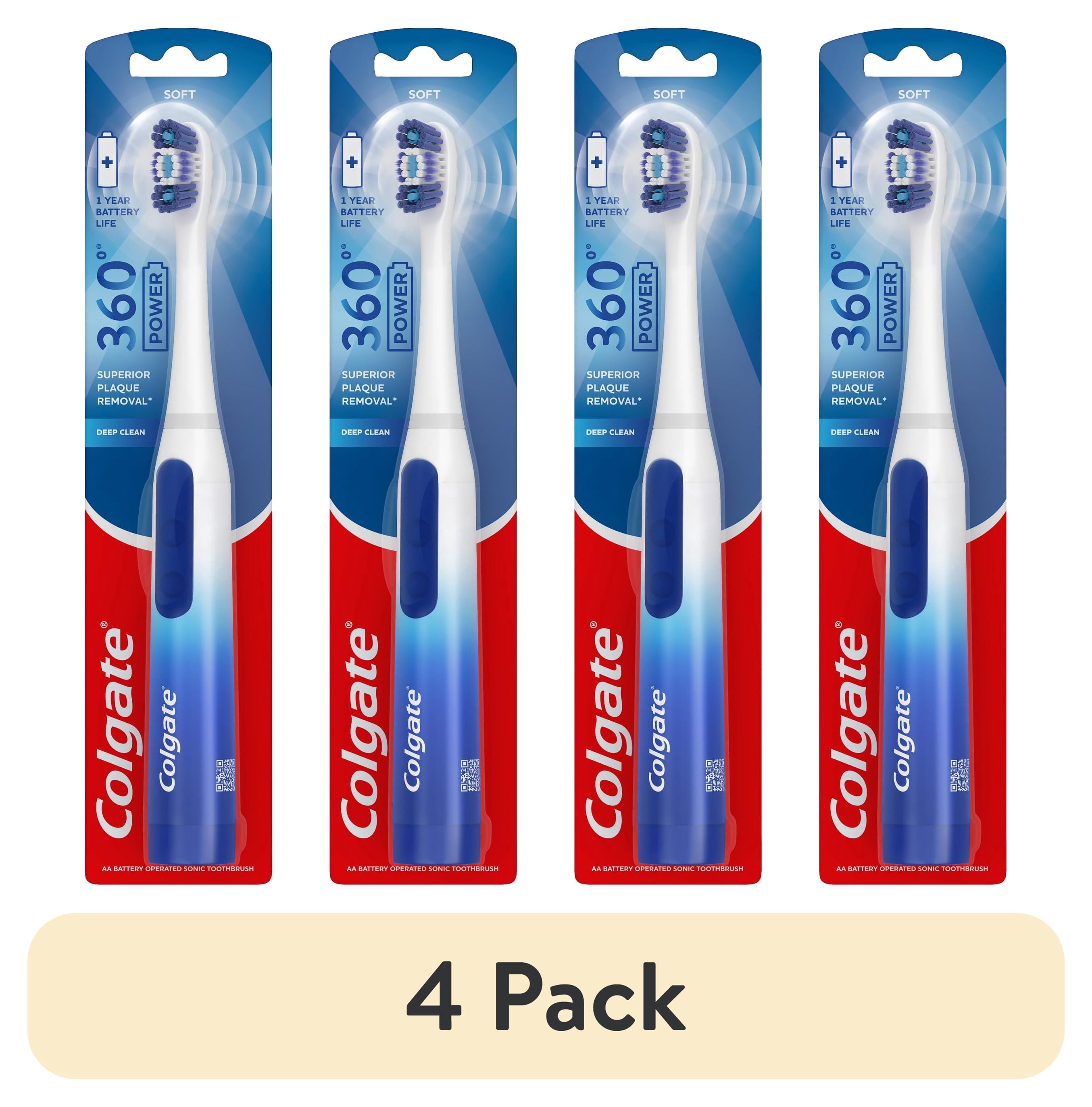 (4 pack) Colgate 360 Power Deep Clean Sonic Adult Battery Powered ...