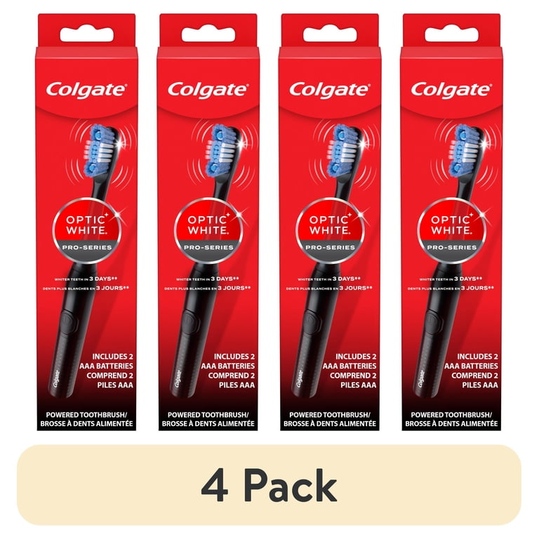 4 pack) Colgate Optic White Pro Series Sonic Adult Battery Powered