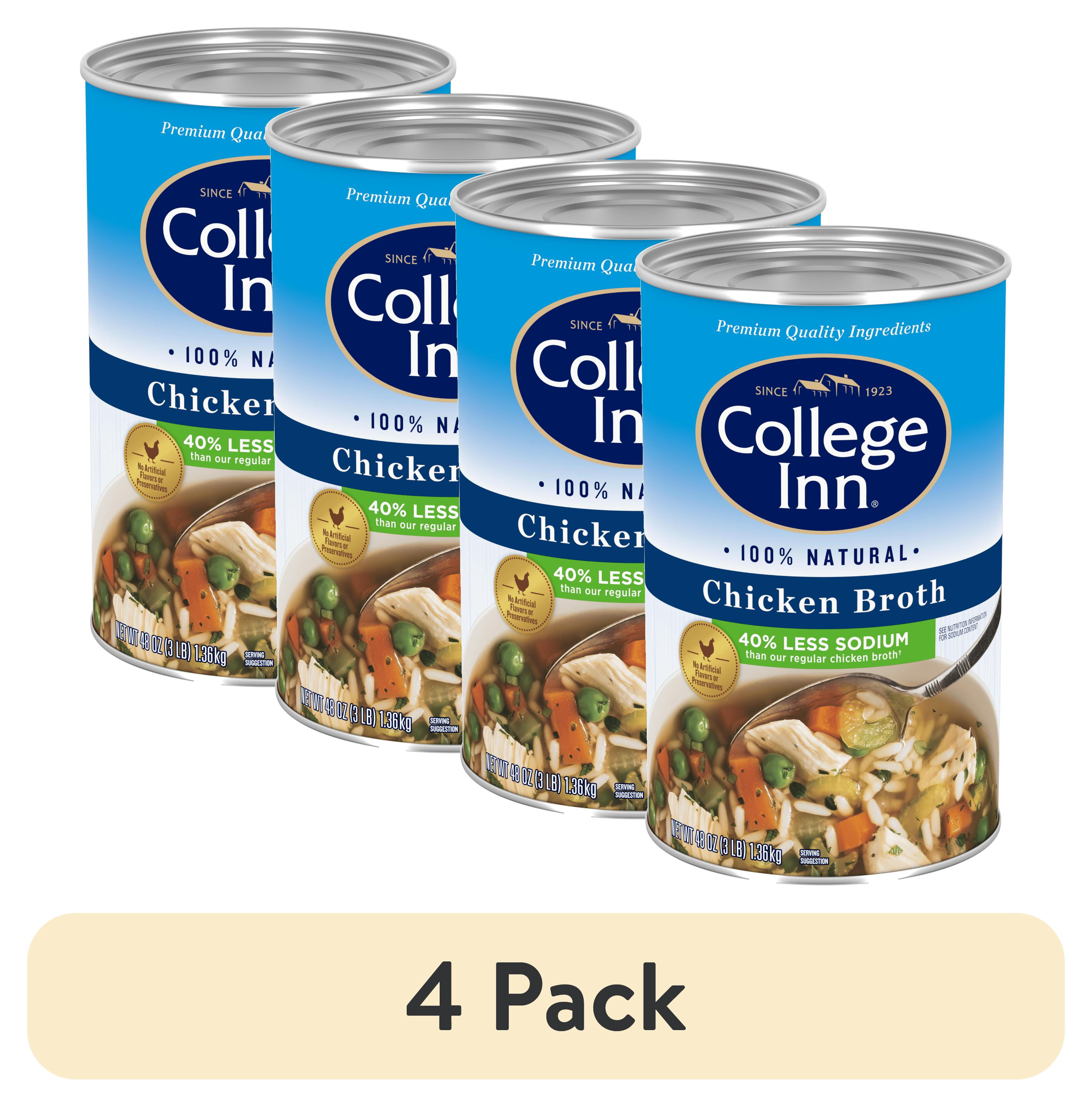 (4 pack) College Inn 40% Less Sodium Chicken Broth, 48 oz Can
