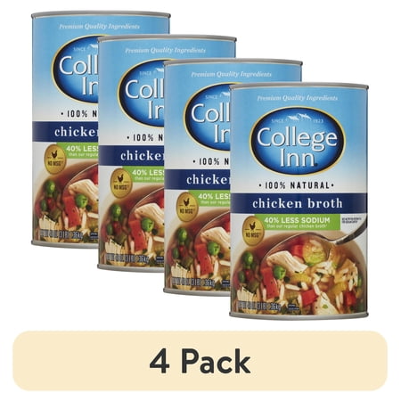 (4 pack) College Inn 40% Less Sodium Chicken Broth, 48 oz Can