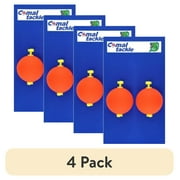 (4 pack) Comal Red Snap-On Round Fishing Bobbers, 1.50-inch, 2-Pack