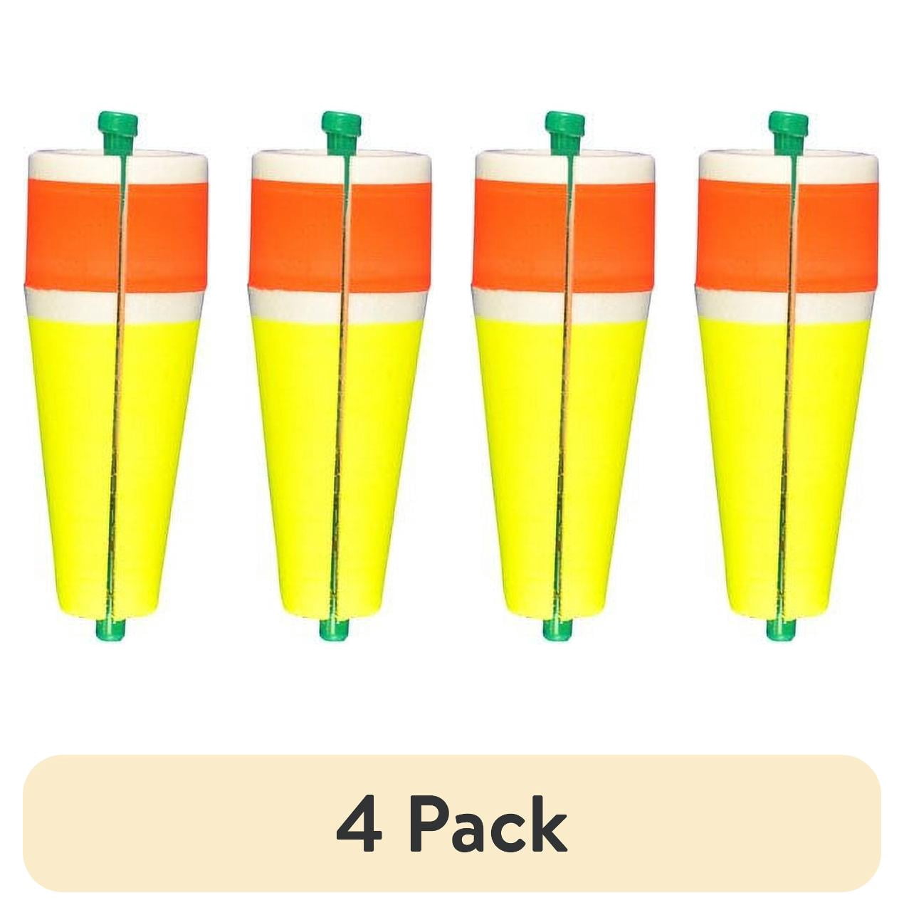 (4 pack) Comal Weighted Popping Fishing Float, Red/Yellow, 4-inch