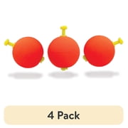 (4 pack) Comal Weighted Round Snap-on Fishing Bobber, Red