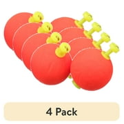 (4 pack) Comal Weighted Round Snap-On Fishing Bobber, Red