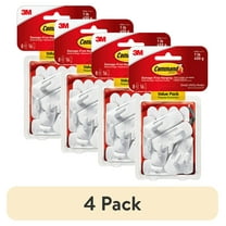 (4 pack) Command Hooks Value Pack, White, Small, 8 Wall Hooks