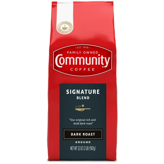 (4 pack) Community Coffee Signature Blend Dark Roast Ground Coffee, 32 Oz, Bag