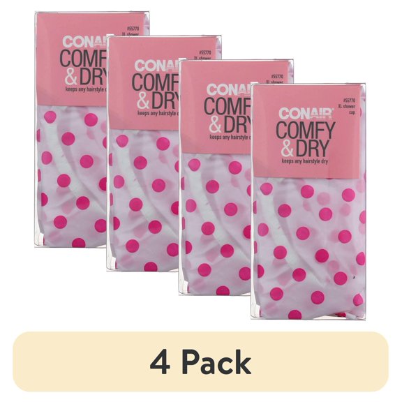 (4 pack) Conair Shower Cap, XL, Printed