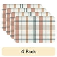 thumbnail image 1 of (4 pack) Conimar Woven Plaid Reversible Individual Table Placemat, 17.13" x 11.25", Tan, Flexible Plastic, 1 of 7